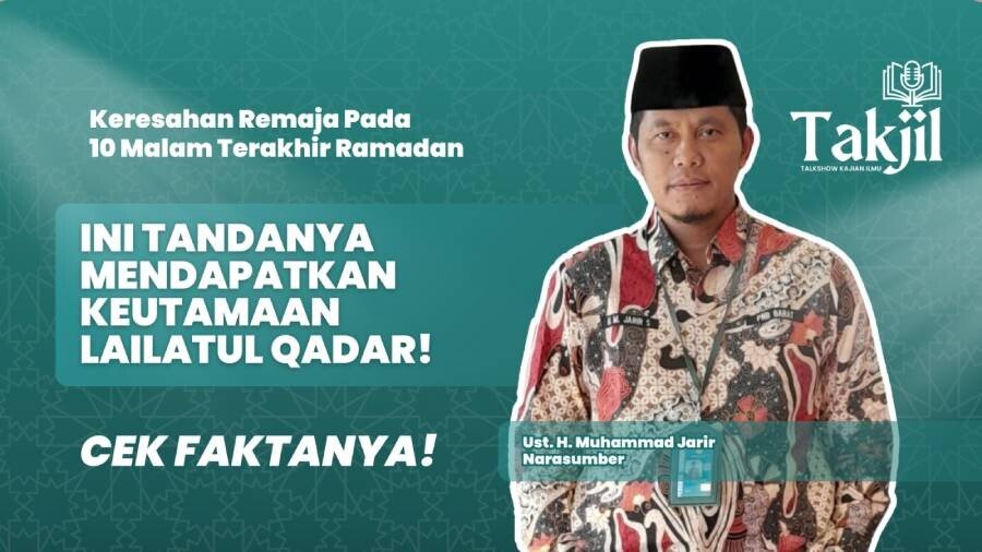 Talkshow Ramadan Lailatul Qadar dengan narasumber Ust. H. M. Jarir. Gambar: LINES.