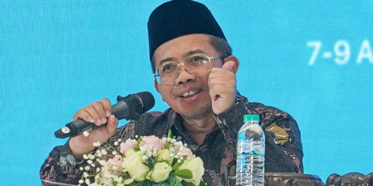 Direktur Penerangan Islam Kementerian Agama (Kemenag), Muchlis M. Hanafi berbicara di Munas X LDII 2026. Foto: LINES.