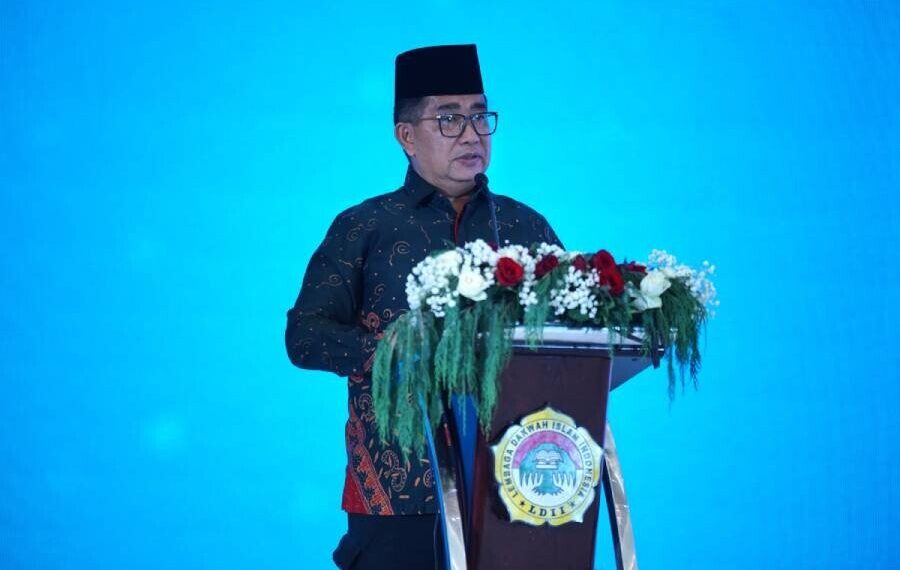 Direktur Jenderal Politik dan Pemerintahan Umum, Kementerian Dalam Negeri Republik Indonesia, Akmal Malik menjadi pembicara di Munas X LDII 2026. Foto: LINES.