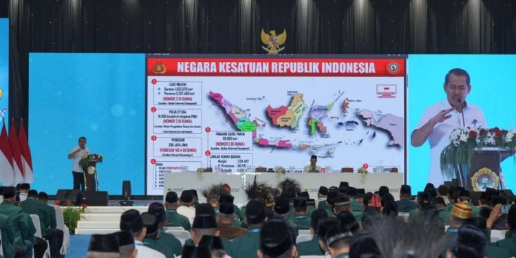 Kasubdit 3 Ditjen Sosial Budaya Baintelkam Polri, Kombes Pol. Agus Andrianto pada Munas X LDII 2026. Foto: LINES.