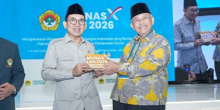 Menteri Kebudayaan RI, Fadli Zon mengapresiasi tema pembahasan Musyawarah Nasional (Munas) X DPP LDII yang mengangkat isu geopolitik dan ketahanan nasional. Foto: LINES