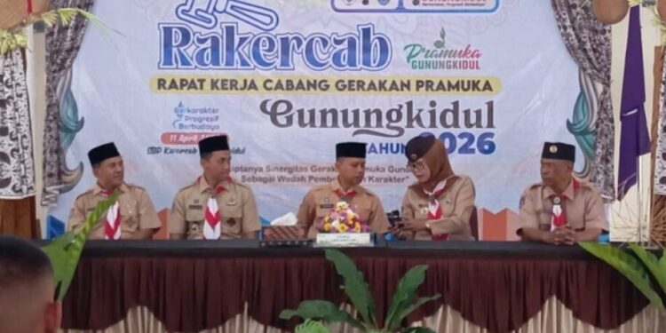 Gerakan Pramuka Kabupaten Gunungkidul menggelar Rapat Kerja Cabang 2026. Foto: LINES.