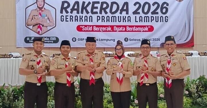Sako SPN Lampung menghadiri undangan “Rapat Kerja Daerah (Rakerda) Gerakan Pramuka Lampung Tahun 2026”. Foto: LINES.