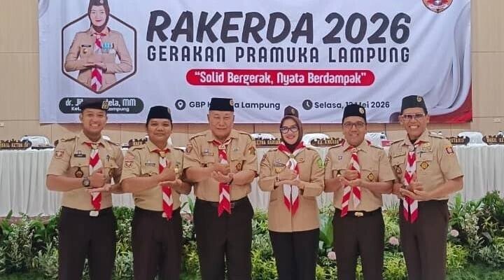 Sako SPN Lampung menghadiri undangan “Rapat Kerja Daerah (Rakerda) Gerakan Pramuka Lampung Tahun 2026”. Foto: LINES.