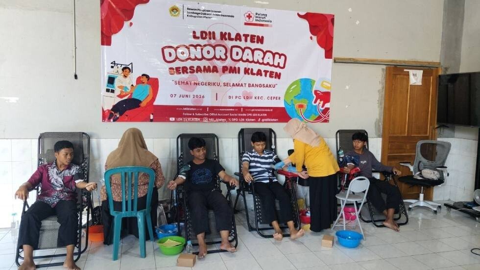PC) LDII Kecamatan Ceper menjadi penyelenggara aksi sosial donor darah. Foto: LINES.