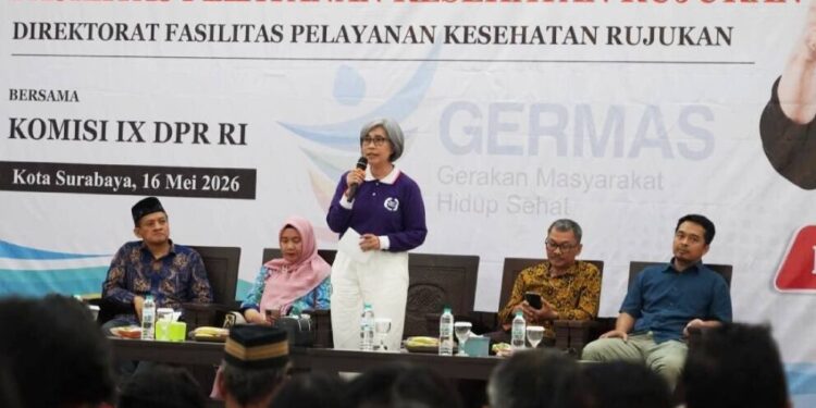 Anggota Komisi IX DPR RI Indah Kurnia kerja sama dengan LDII Surabaya mensosialisasikan GERMAS. Foto: LINES.