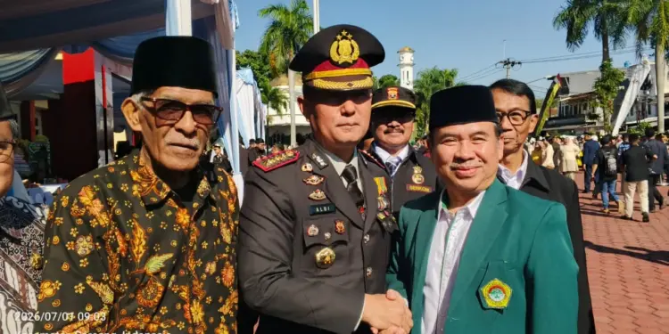 Ketua DPD LDII Kabupaten Bandung, Didin Suyadi mengapresiasi Kepolisian Negara Republik Indonesia pada peringatan Hari Bhayangkara ke-80. Foto: LINES