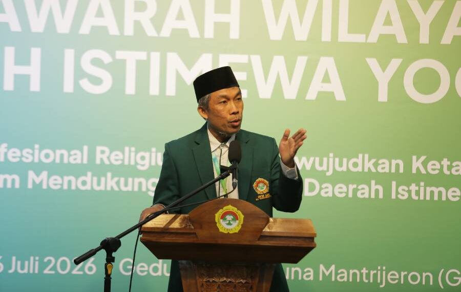 Ketua DPW LDII DIY Atus Syahbudin membuka Muswil VIII LDII DIY. Foto: LINES.