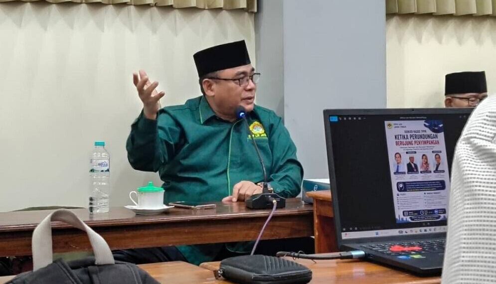 Ketua DPW LDII Jawa Timur saat memberikan konsolidasi organisasi. Foto: LINES.