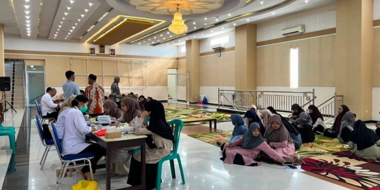 Ponpes Baitul Qudus bekerjasama dengan UPTD Puskesmas Dersalam. Foto: LINES.