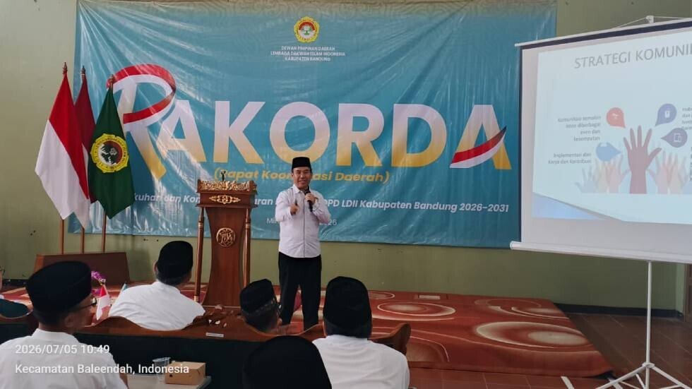 Ketua DPD LDII Kabupaten Bandung Didin Suyadi saat konsolidasi pengurus. Foto: LINES.