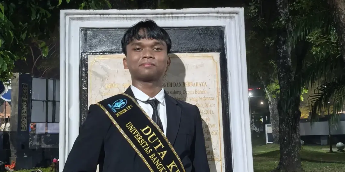 Pemuda LDII Pangkalpinang, Abdi Syukur, meraih Runner-up 1 Duta KIP-K Universitas Bangka Belitung (UBB) Tahun 2026. Foto: LINES