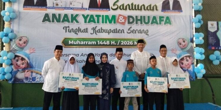DPD LDII Kabupaten Serang menghadiri santunan bagi 1.500 anak yatim dan dhuafa. Foto: LINES.