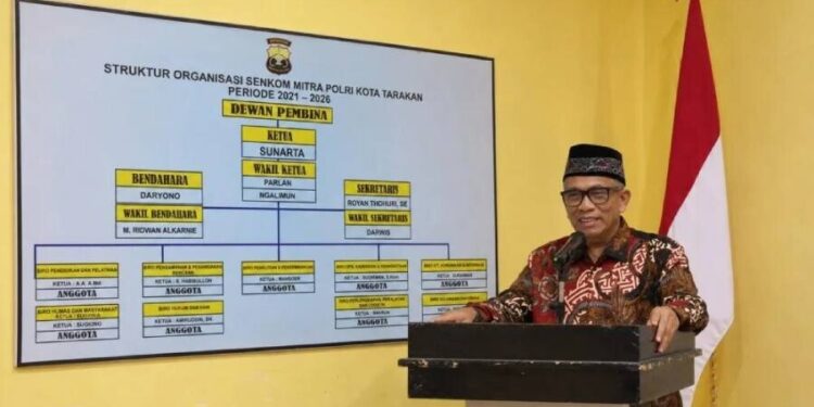 Ketua DPW LDII Kaltara H. Jaet Ahmad Fathoni menghadiri Muskot Senkom Tarakan. Foto: LINES.