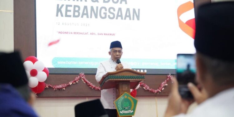 Ketua DPW LDII Banten, Dimo Tono Sumito, menghadiri “Dzikir dan Doa Kebangsaan” yang digelar Kantor Wilayah Kementerian Agama (Kanwil Kemenag) Provinsi Banten. Foto: LINES