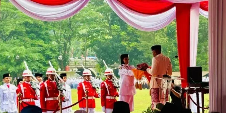 DPD LDII Kota Bogor mengikuti upacara peringatan HUT ke-81 Kemerdekaan Republik Indonesia yang digelar Pemerintah Kota Bogor. Foto: LINES