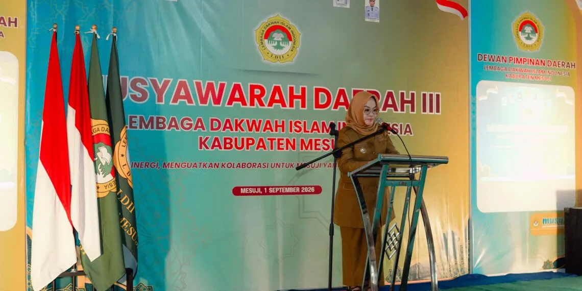 Bupati Mesuji, Elfianah Khamami mengajak pengurus DPD LDII Mesuji untuk memperkuat sinergi dengan berbagai stakeholder. Foto: LINES
