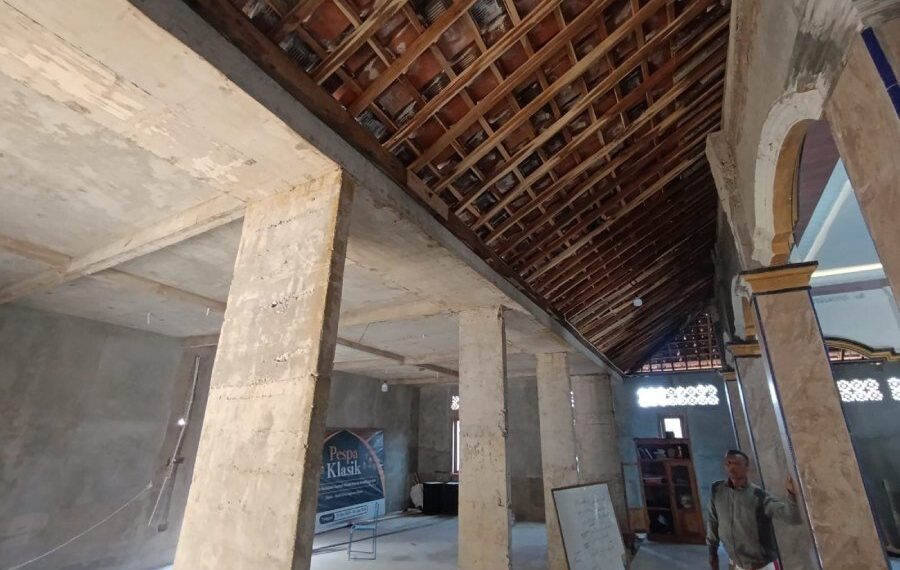 Struktur bangunan masjid yang disesuaikan. Foto: LINES.