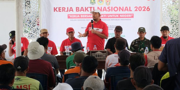 Bupati Sumenep, Achmad Fauzi Wongsojudo mengapresiasi kerja bakti nasional yang digelar DPD LDII Kabupaten Sumenep. Foto: LINES