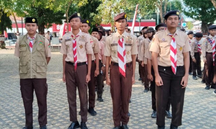 Sako Sekawan Persada Nusantara (SPN) Pemalang naungan DPD LDII Pemalang mengikuti upacara Hari Pramuka ke-65. Foto: LINES
