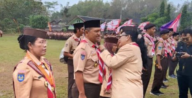 Ketua Sakocab Sekawan Persada Nusantara (SPN) Suharyanto turut menghadiri apel besar, yang dipimpin Gubernur DIY Sri Sultan Hamengku Buwono X. Foto: LINES