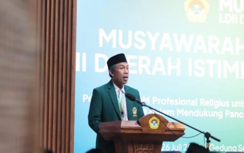 Ketua DPW LDII DIY Atus Syahbudin pada momen Muswil LDII DIY. Foto: LINES.