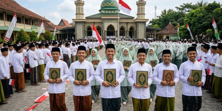 Santri Harus Menguasai Ilmu dan Teknologi untuk Indonesia Emas 2045. Ilustrasi: gemini