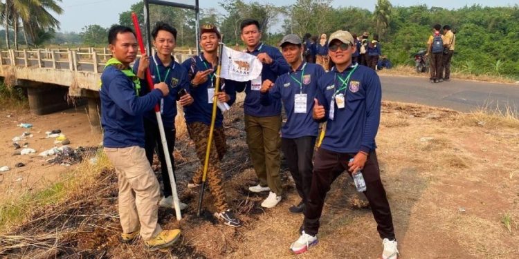 Sako SPN Abung Surakarta mengikuti kursus Pembina Pramuka Mahir Tingkat Dasar yang digelar Kwarcab Pramuka Lampung Utara. Foto: LINES.