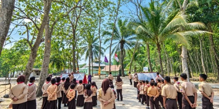 Satuan Komunitas Pramuka Sekawan Persada Nusantara (Sako SPN) Ogan Ilir menggelar Perkemahan Sehari di Gugus Depan Al-Hidayah, Ogan Ilir, Sumatera Selatan. Foto: LINES